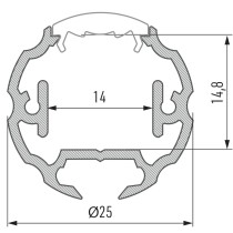 COSMO 1m profil aluminiowy anodowany inox okrągły