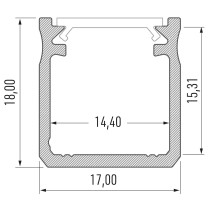 Profil typ Y 2m aluminiowy surowy nawierzchniowy