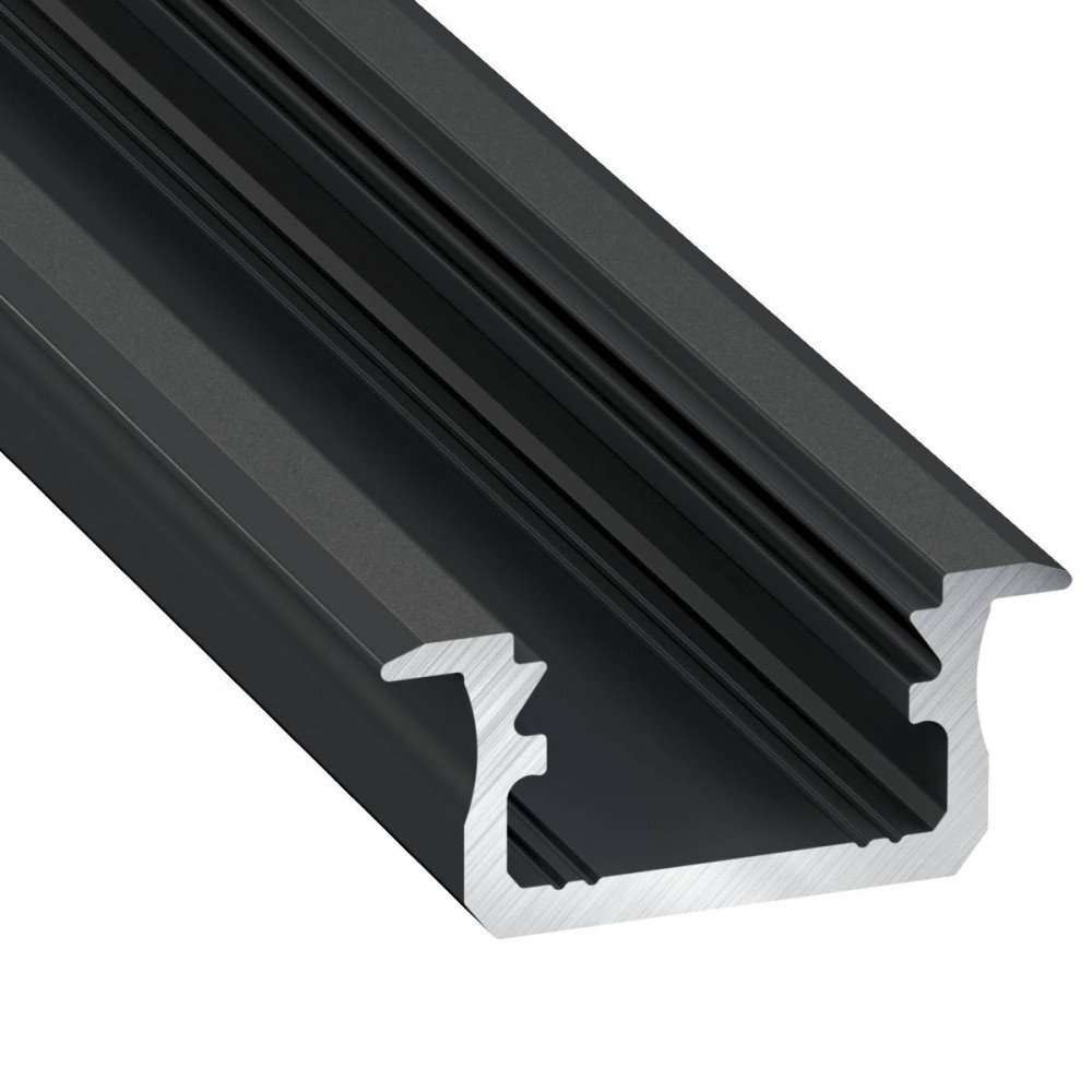 Profil typ B 2m aluminiowy anodowany czarny wpuszczany