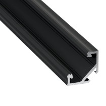 Profil typ C 2m aluminiowy anodowany czarny kątowy 45°