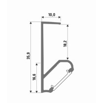 Profil typ Q18 1m aluminiowy anodowany inox kątowy 45°