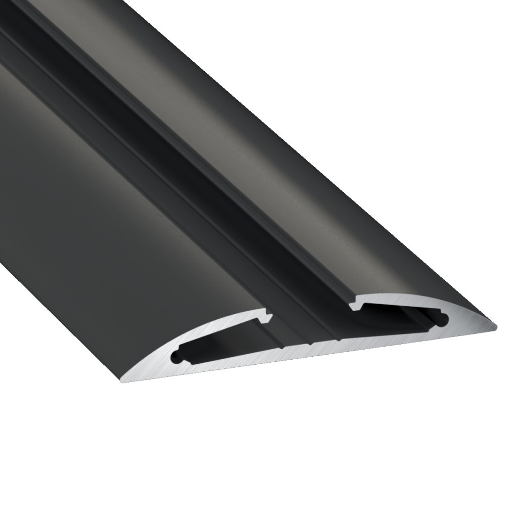 Profil RETO 1m aluminiowy anodowany czarny nawierzchniowy