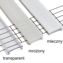 Klosz basic transparentny PVC do profili LED 2m