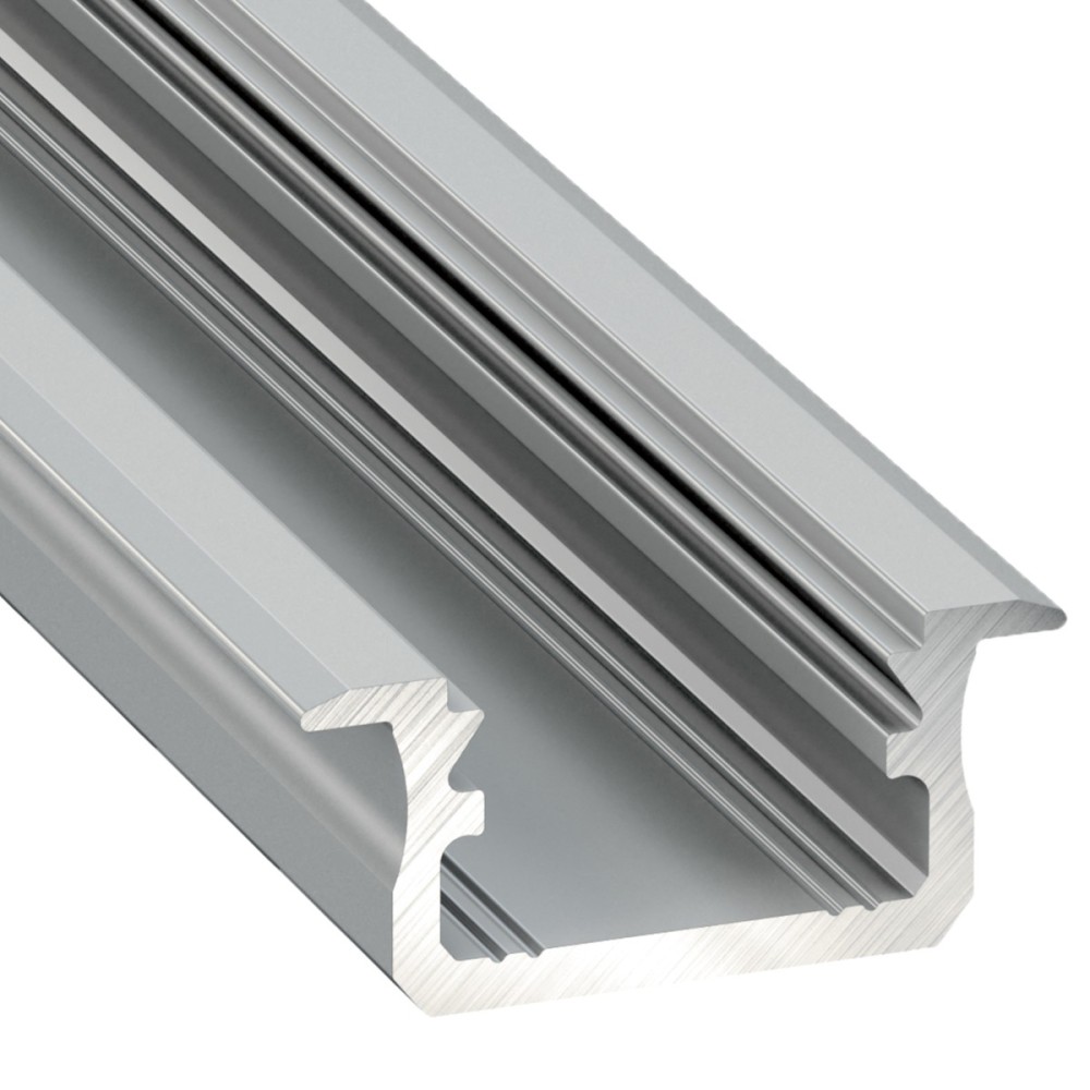Profil typ B 2m aluminiowy anodowany srebrny wpuszczany