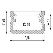 Profil typ A 2m aluminiowy surowy nawierzchniowy